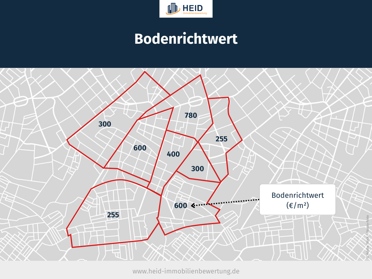 Beispiel für eine Bodenrichtwertkarte