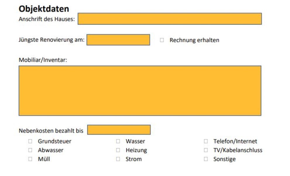 Übergabeprotokoll für den Hausverkauf.