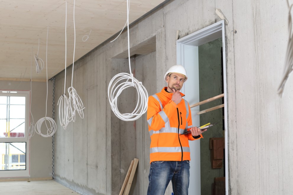 Immobiliengutachter bei der Begehung einer Immobilie